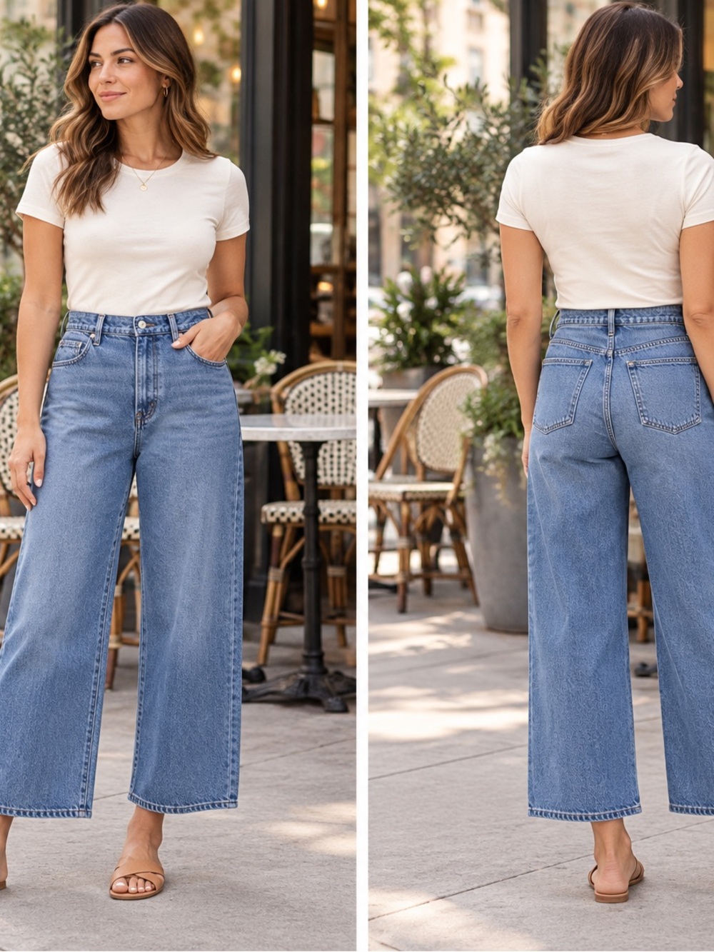 NWT Rag & Bone Lori High-Rise Wide Leg Crop Jeans Woburn Size 30